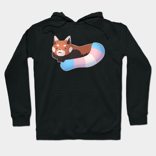 Transgender Pride Red Panda Hoodie by celestialuka